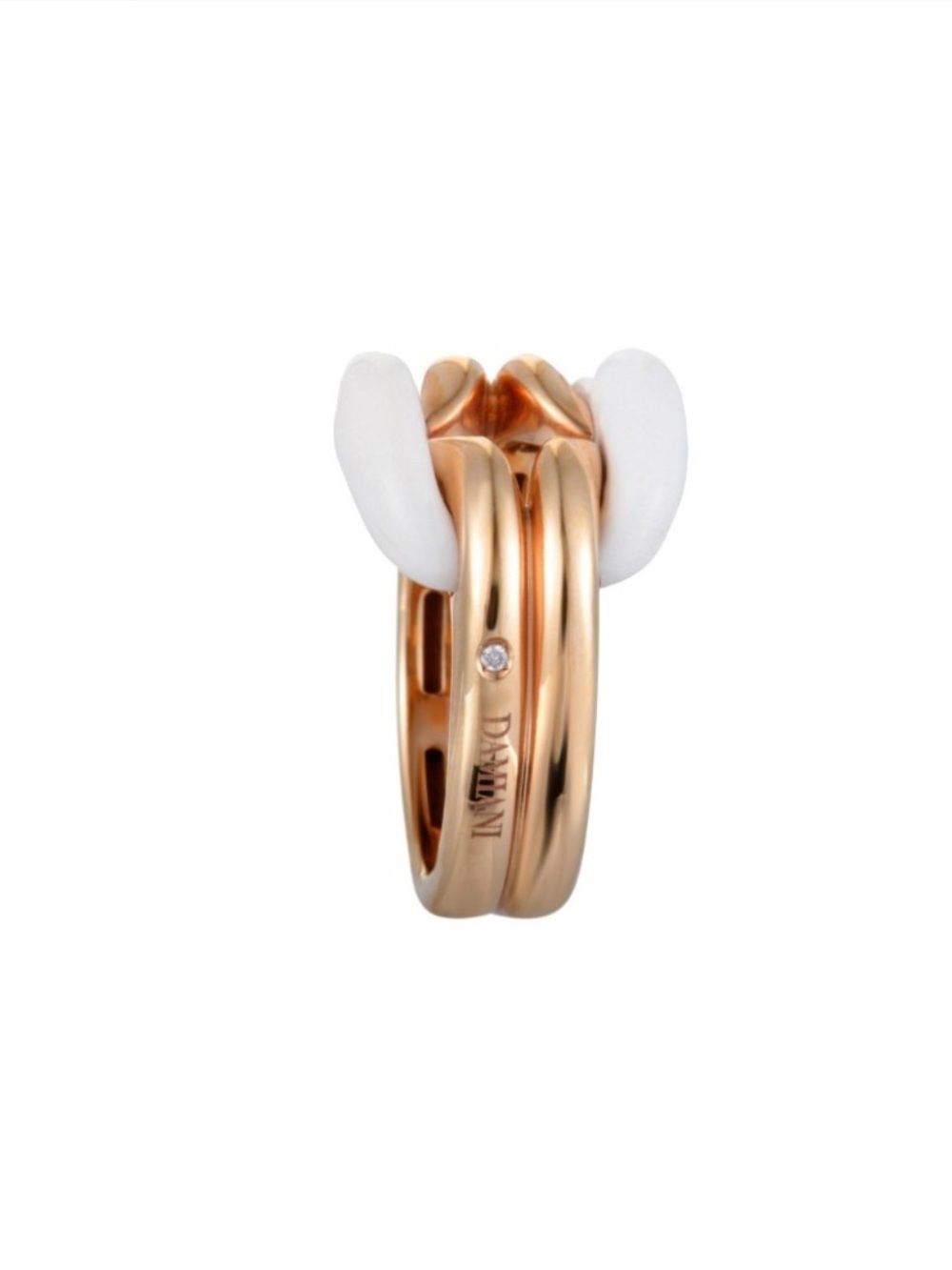 Damiani 18K Rose Gold Diamond & Agate Ring